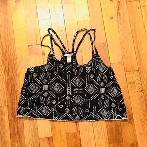 Tribal Black Crop Top